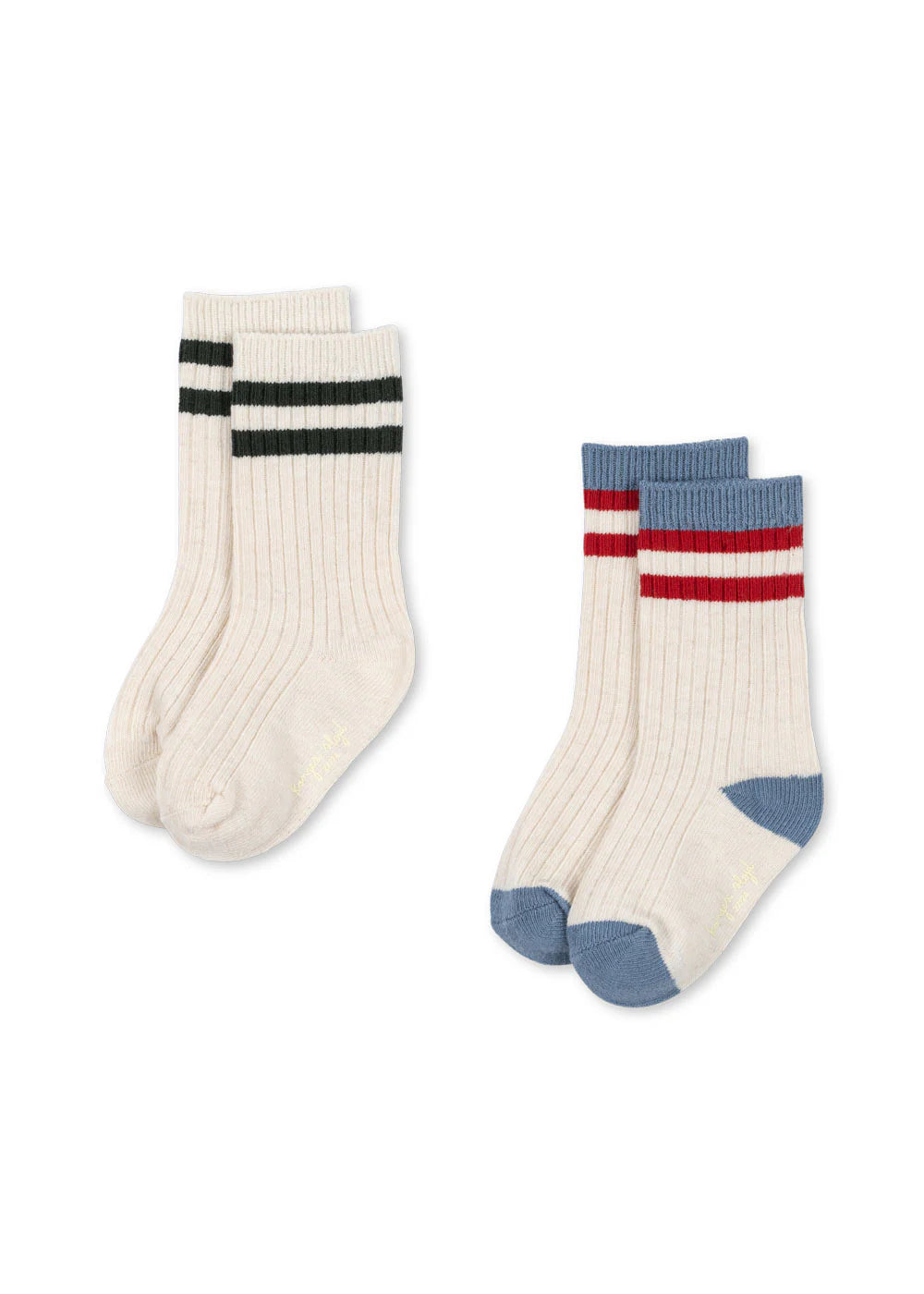 Konges Slojd - 2 Pack Ribbed Socks in Pearl Blue