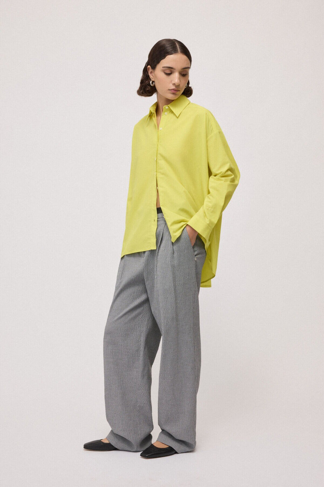 Ottod'Ame - Oversized Button Down in Chartreuse