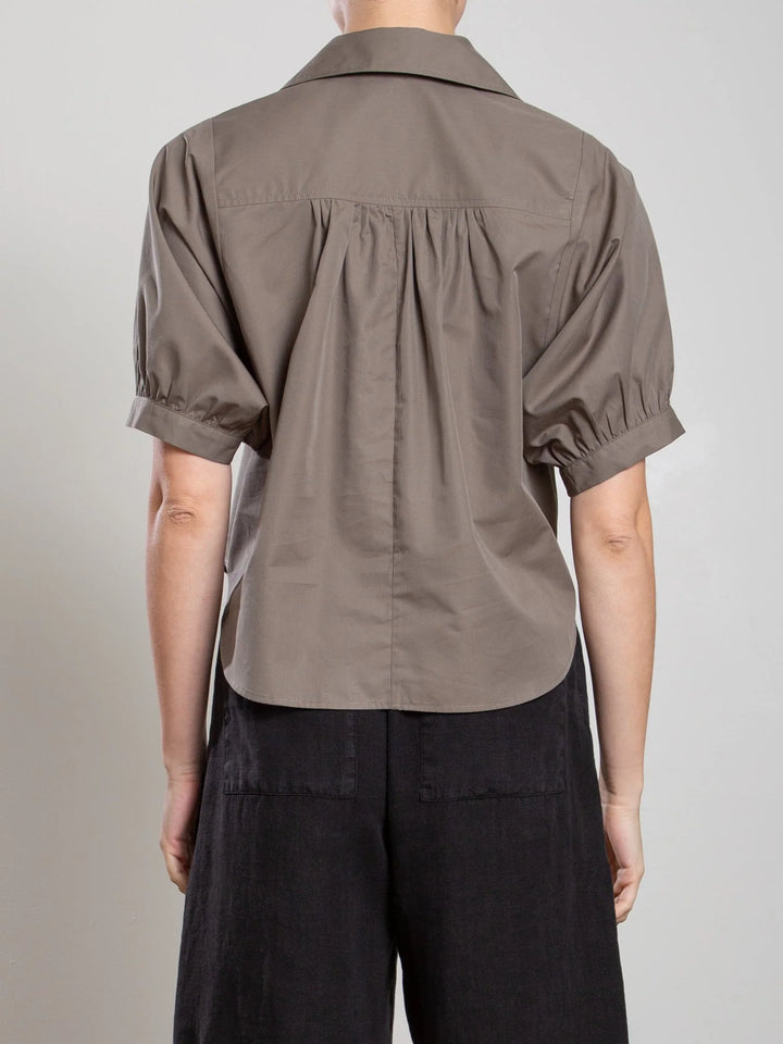 Pharaoh – Claude Cotton Crop Shirt in Army