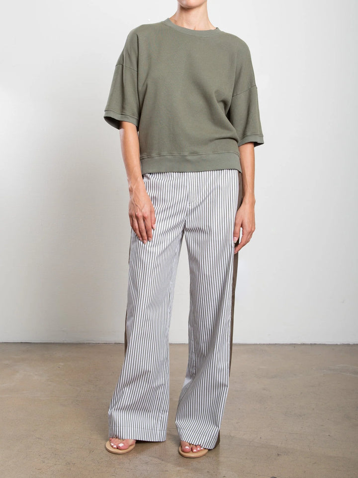 Pharaoh – Wes Organic Cotton Pant in Olive Stripe