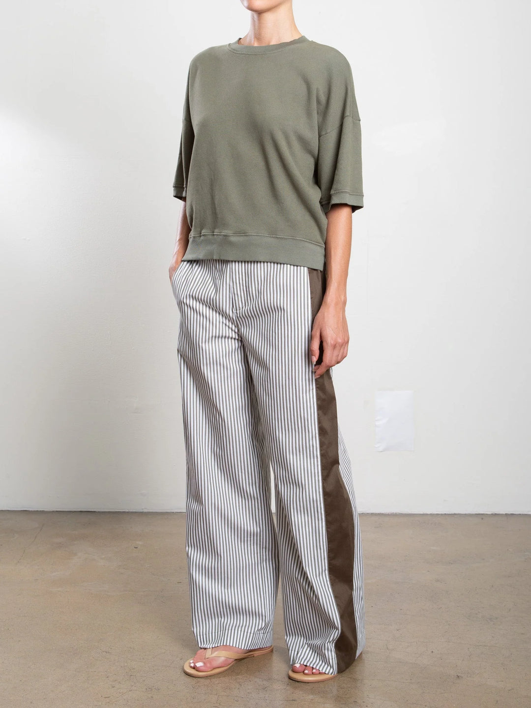 Pharaoh – Wes Organic Cotton Pant in Olive Stripe