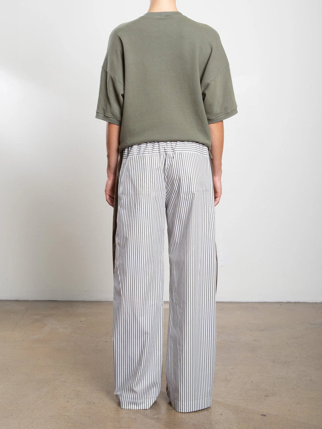 Pharaoh – Wes Organic Cotton Pant in Olive Stripe