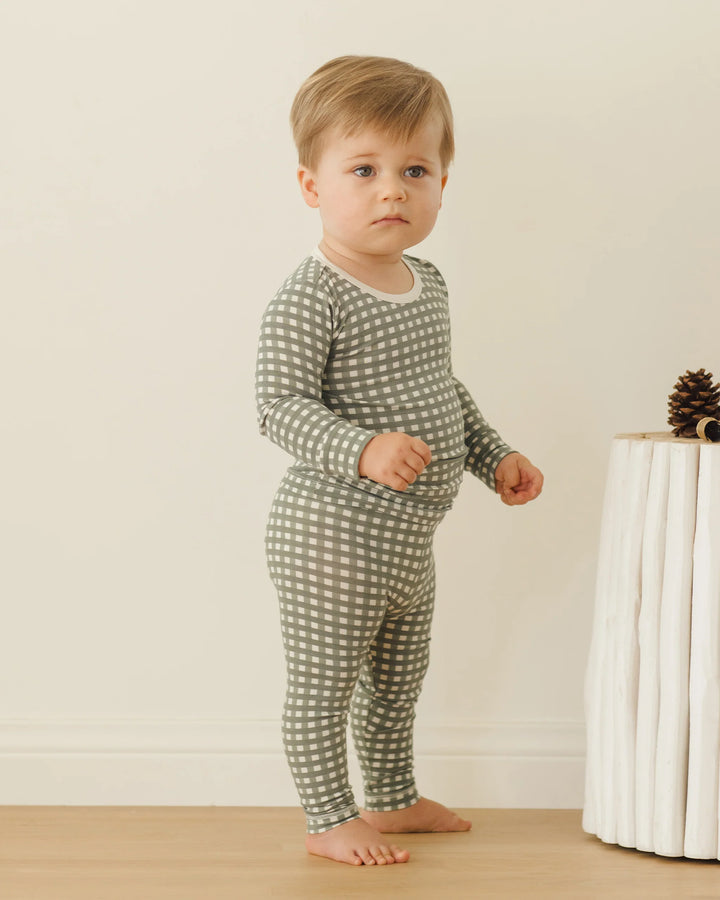Quincy Mae - Bamboo Pajama Set in Forest Check
