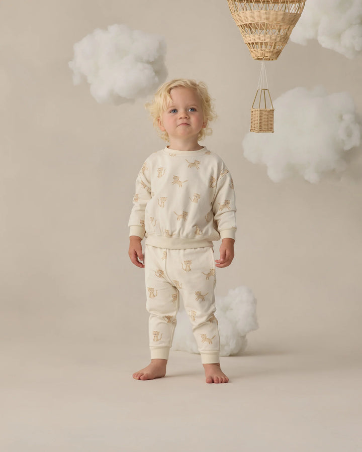 Quincy Mae - Relaxed Fleece Sweatpant in Tigers