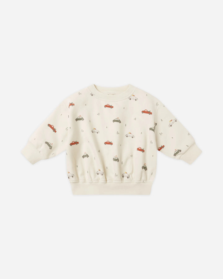 Quincy Mae - Relaxed Fleece Sweatshirt in Cars