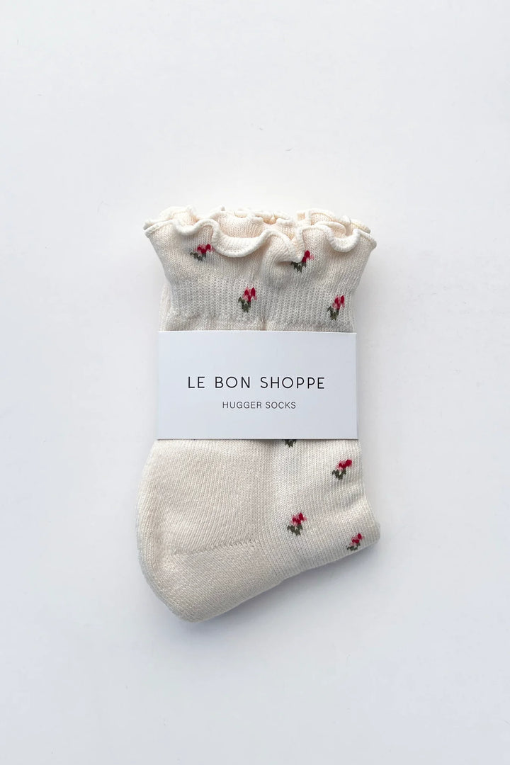 Le Bon Shoppe - Ruffled Hugger Crew Sock in Petal