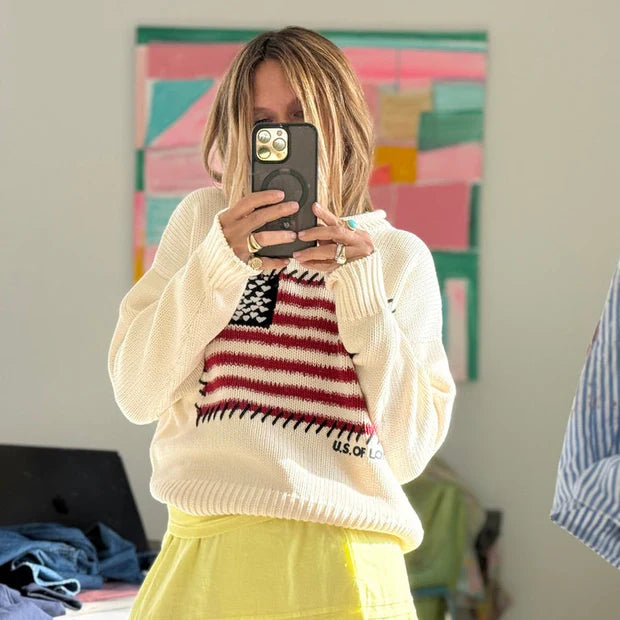 Kerri Rosenthal – Roll Neck U.S of Love Sweater
