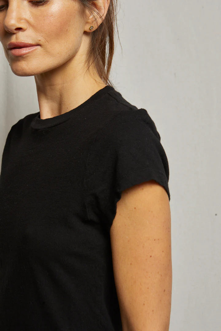 Perfect White Tee – Sheryl Recycled Baby Tee in True Black