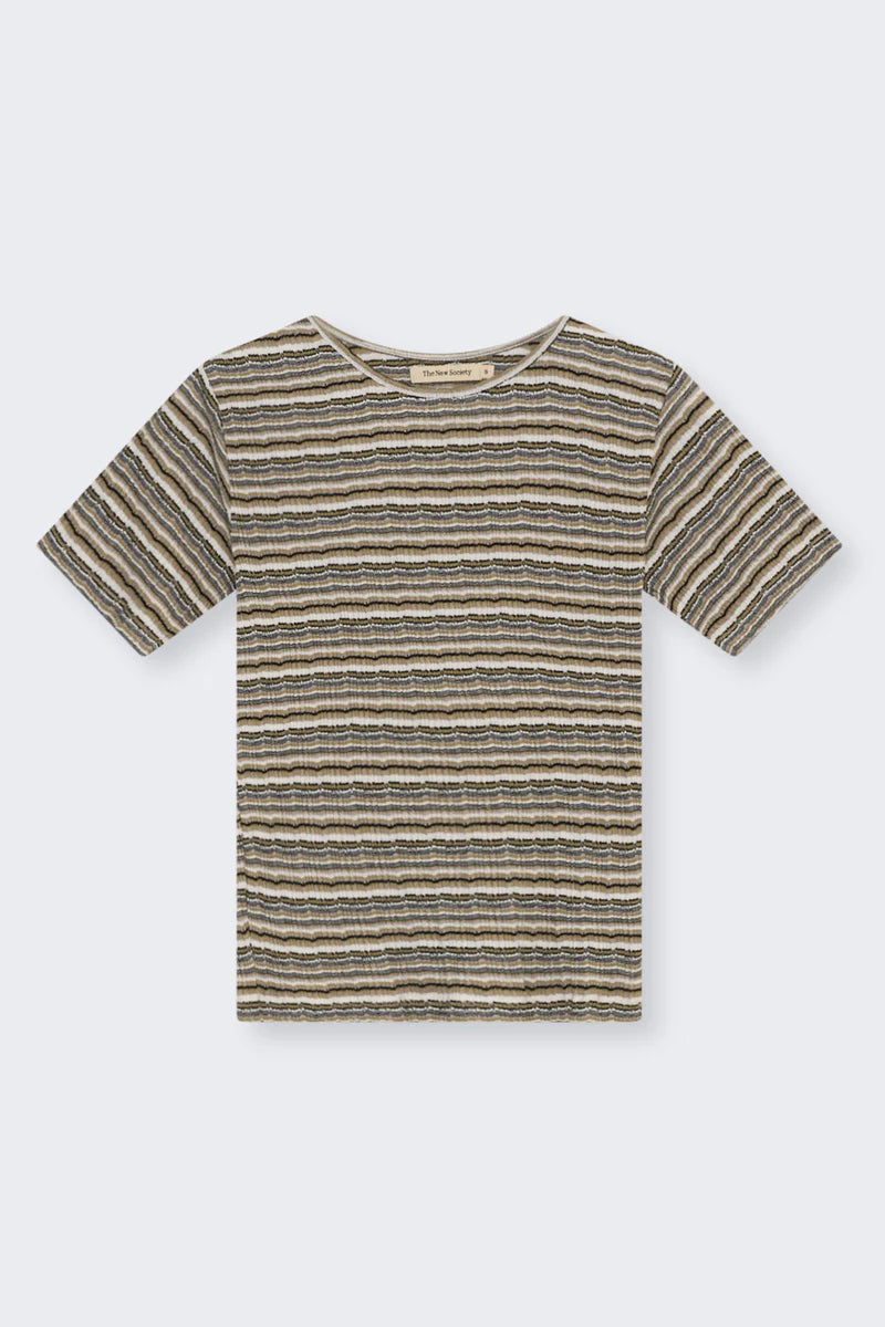 The New Society – Silene Tee in Multicolor Stripe
