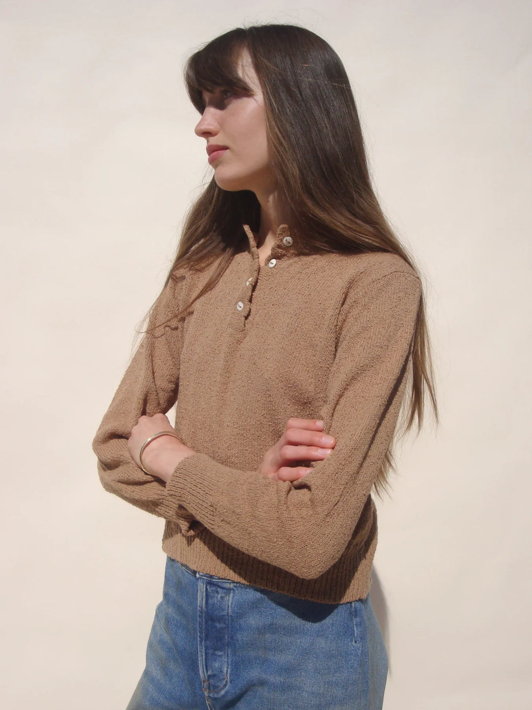 Emma Rothkopf - Ski Henley Sweater in Camel