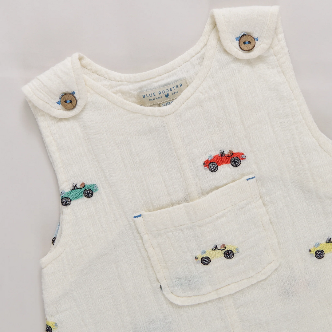 Pink Chicken – Noah Jumper in Vintage Car Embroidery