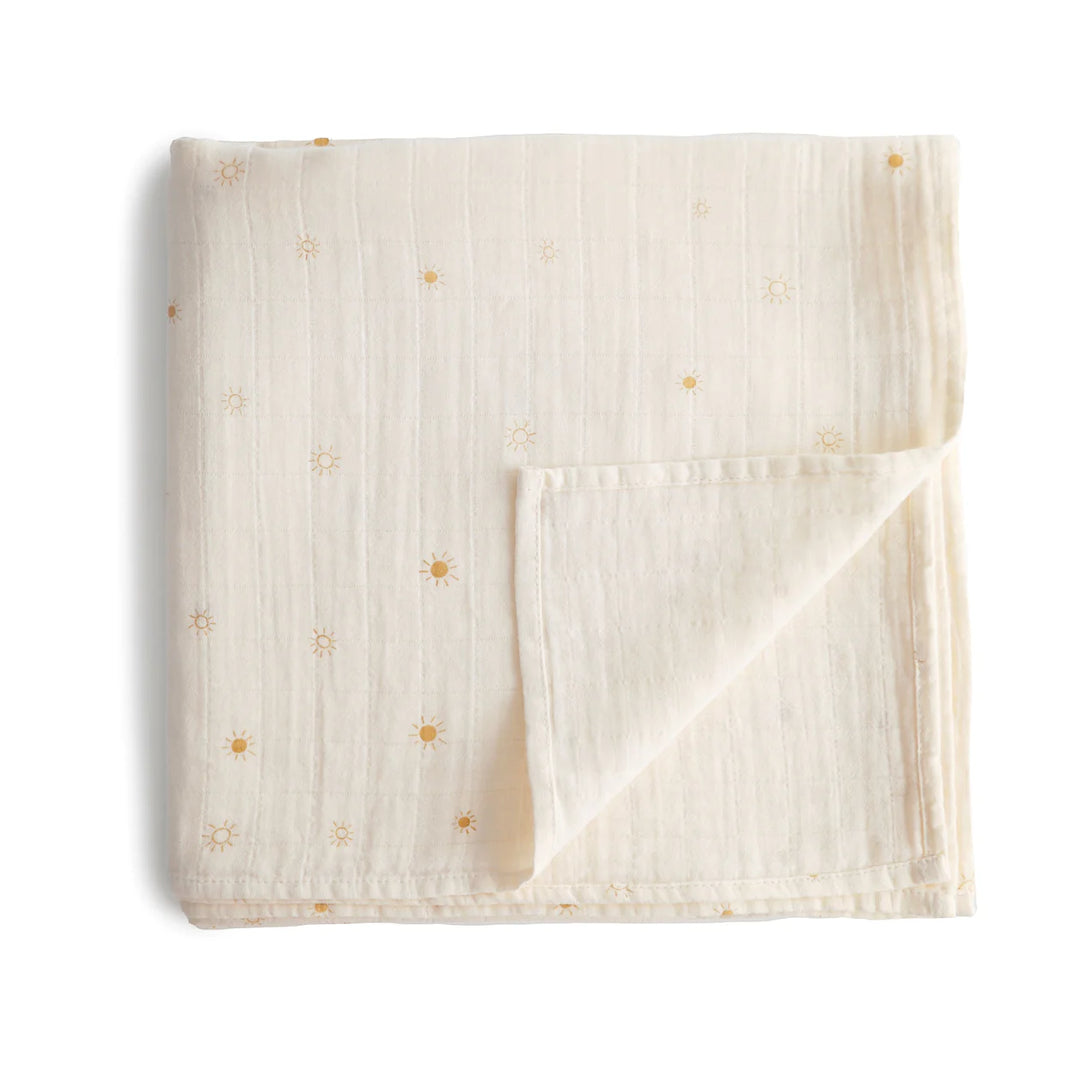 Mushie - Organic Cotton Muslin Swaddle in Suns