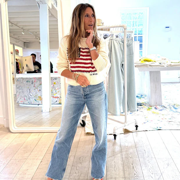 Kerri Rosenthal – Roll Neck U.S of Love Sweater