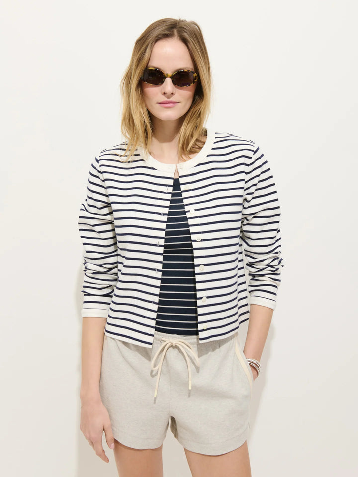 Alex Mill – Coco Sport Striped Cardigan in Ivory and Navy