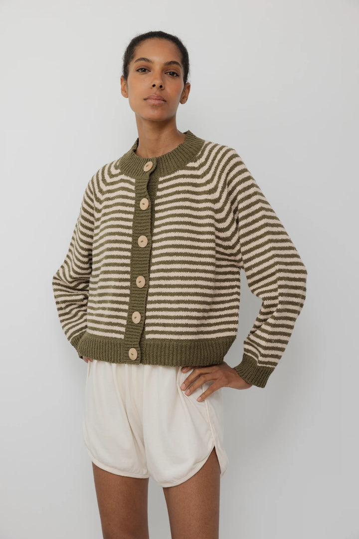 Wol Hide – Striped Bomber in Olive