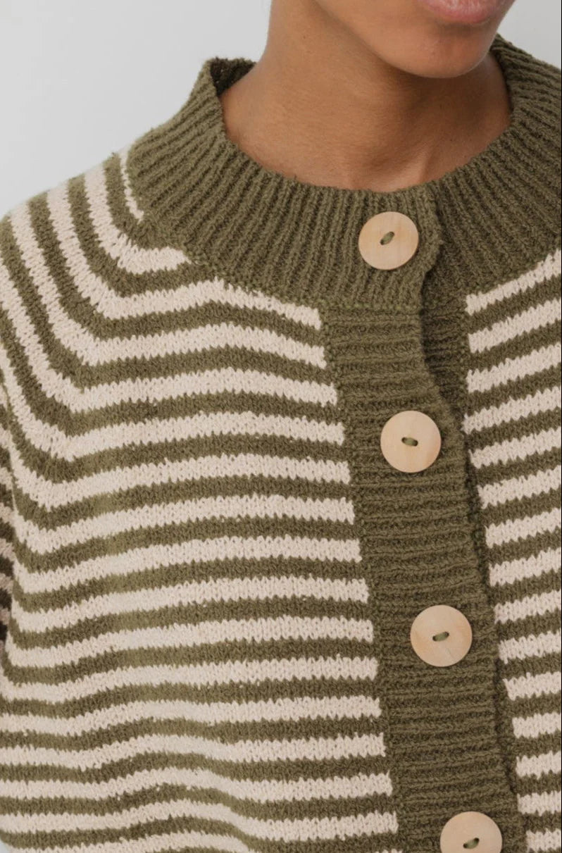 Wol Hide – Striped Bomber in Olive