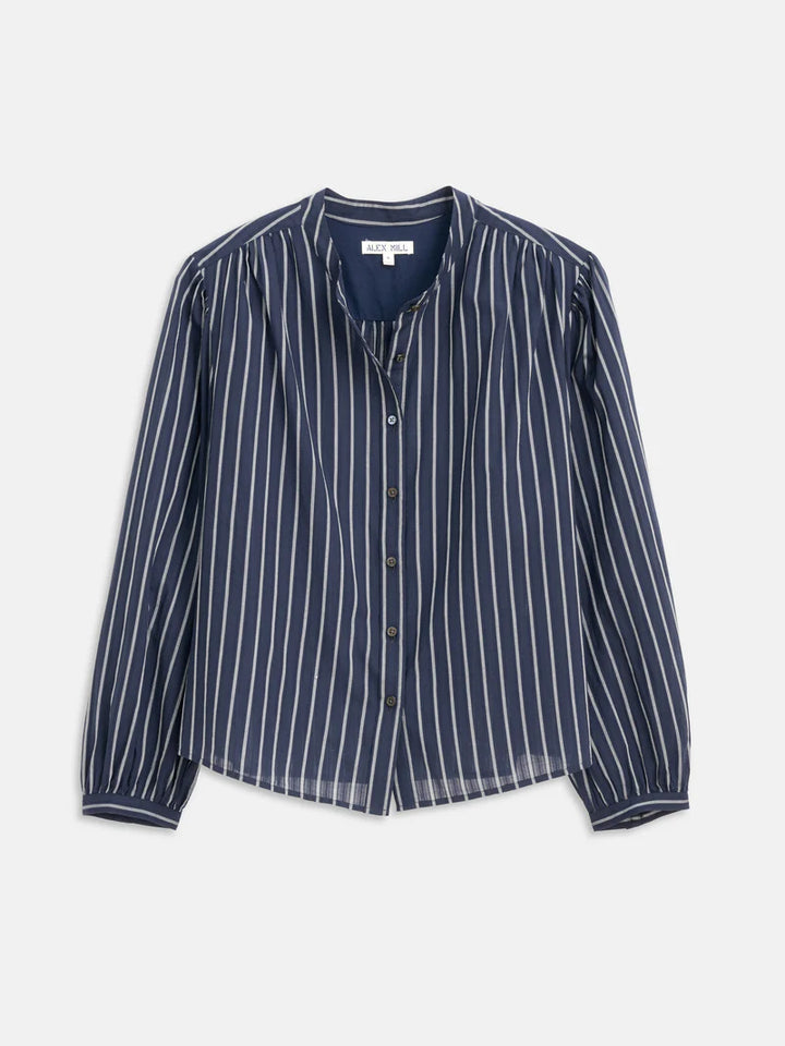 Alex Mill – Ali Striped Top in Cotton Viole in Navy