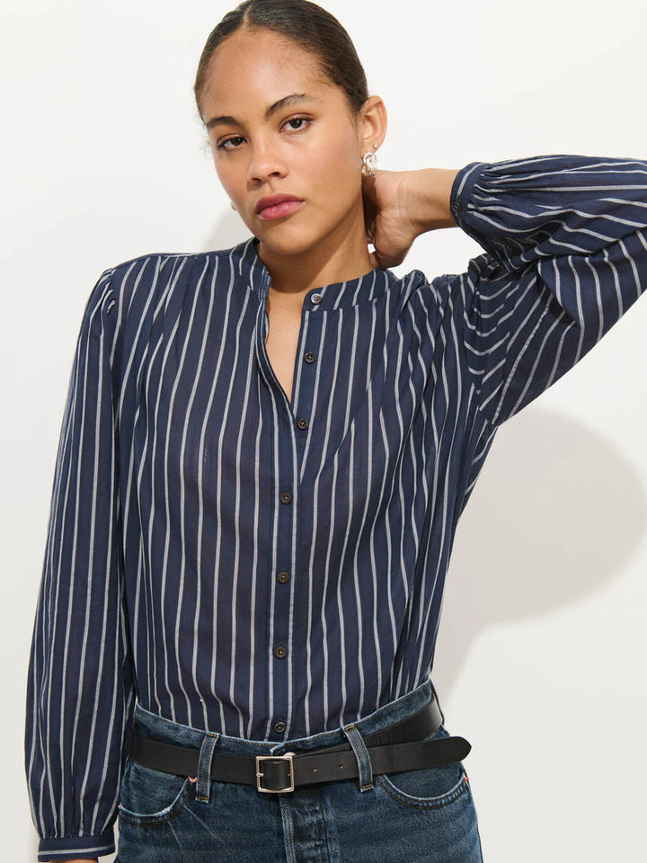 Alex Mill – Ali Striped Top in Cotton Viole in Navy