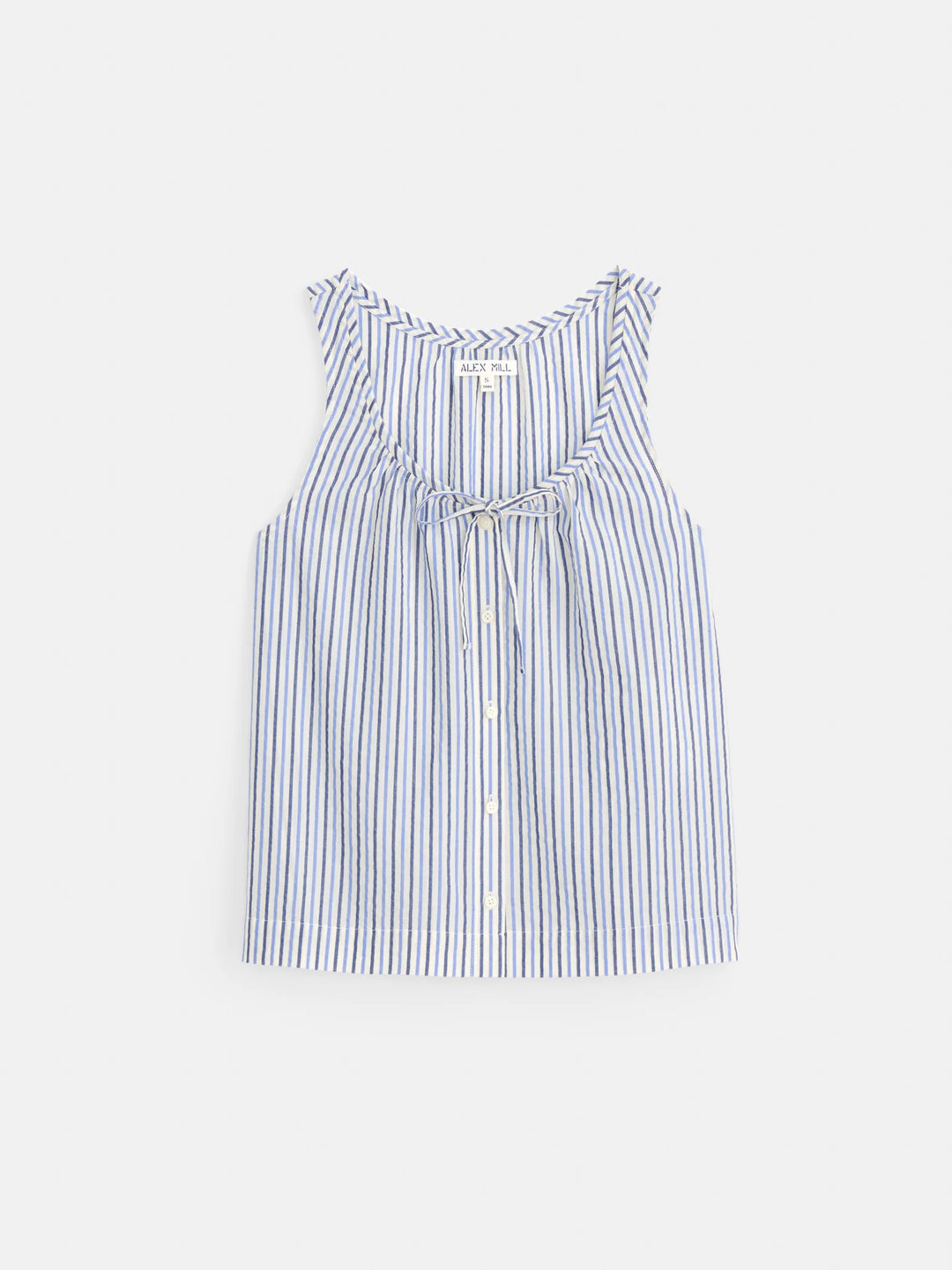 Alex Mill – Sidney Top in Seersucker Blue Multi Stripe