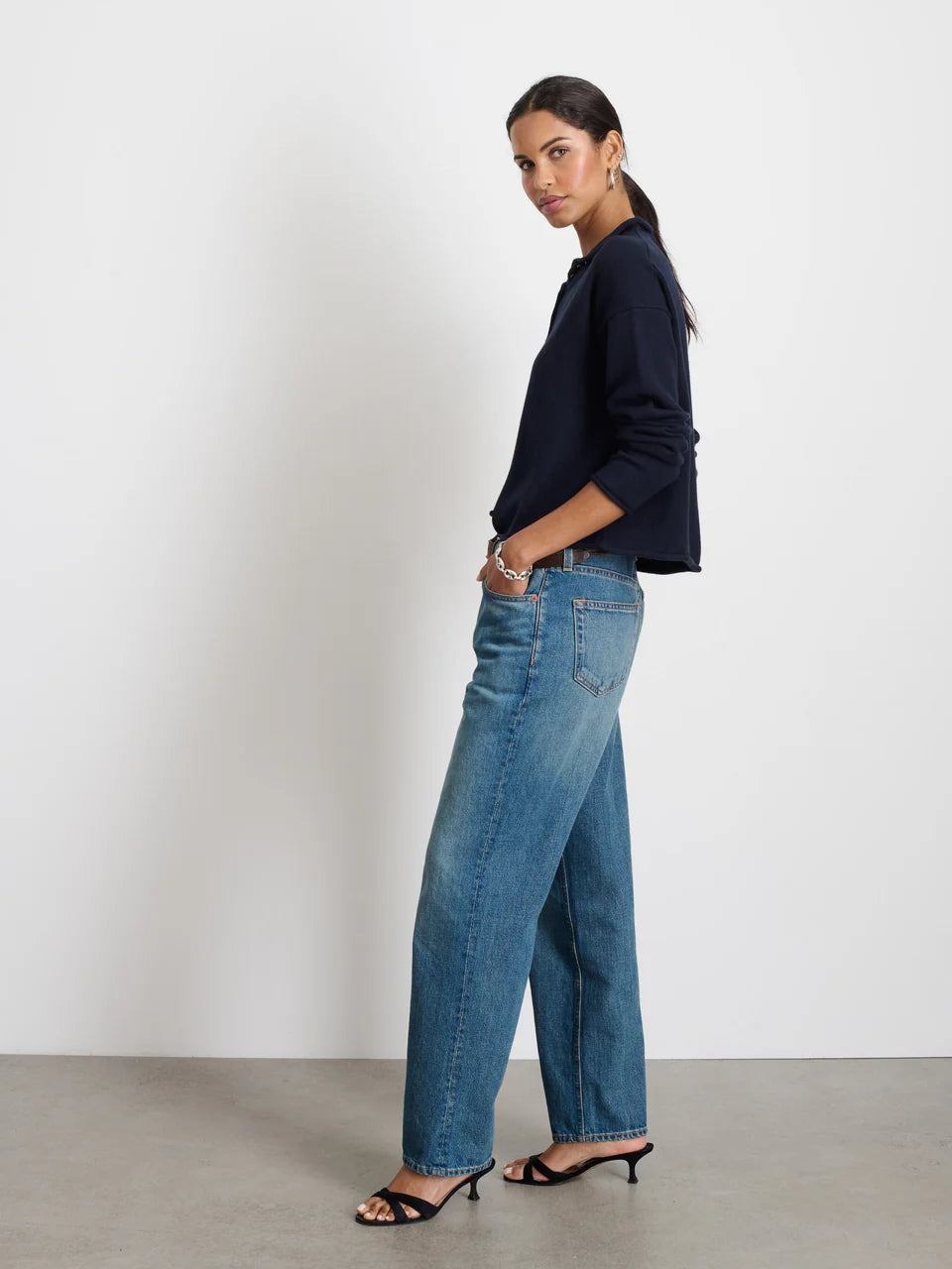 Alex Mill – Taylor Cotton Cashmere Cardigan in Navy