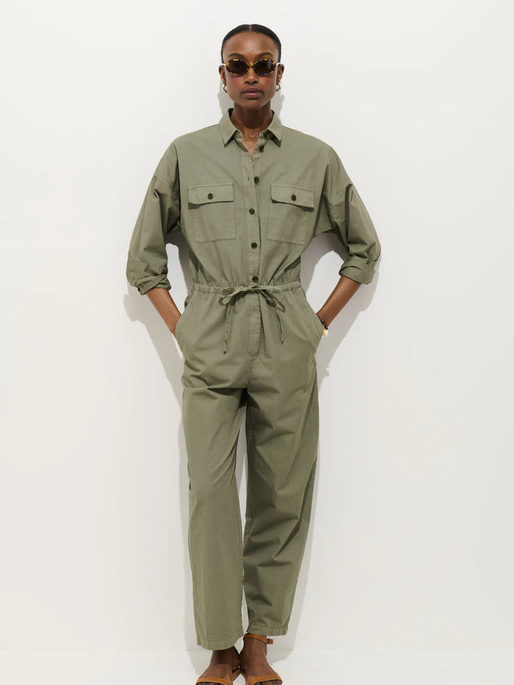 Alex Mill - Delancey Lightweight Twill Jumpsuit in Vintage Olive