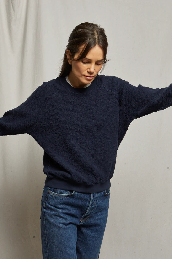Perfect White Tee - Ziggy Inside Out Sweatshirt in Navy Blue