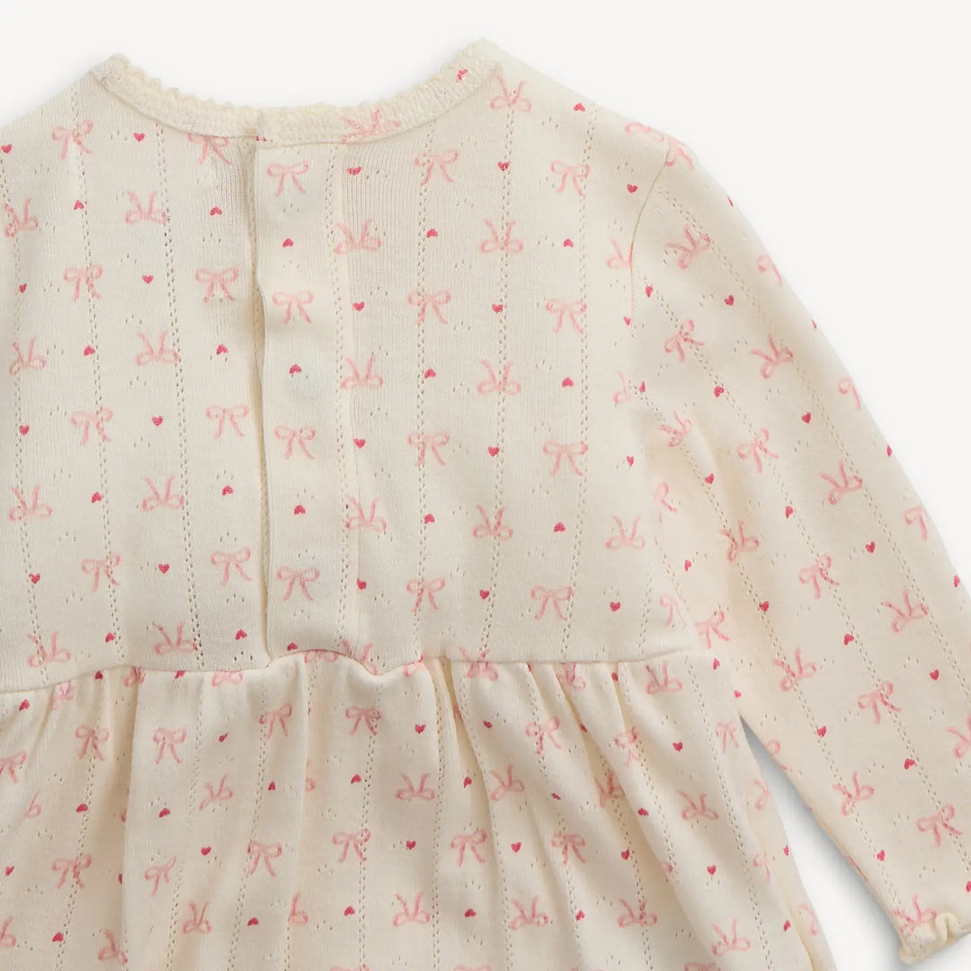 Magetic Me - Heart & Bow Pointelle Magnetic Bodysuit Dress