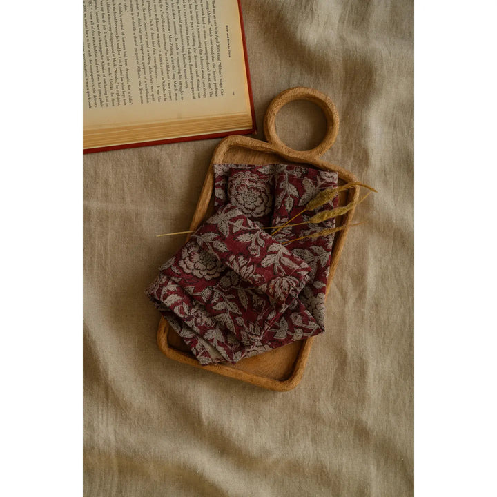 Minimalist Linen Rio Napkin in Rio Red Block Print