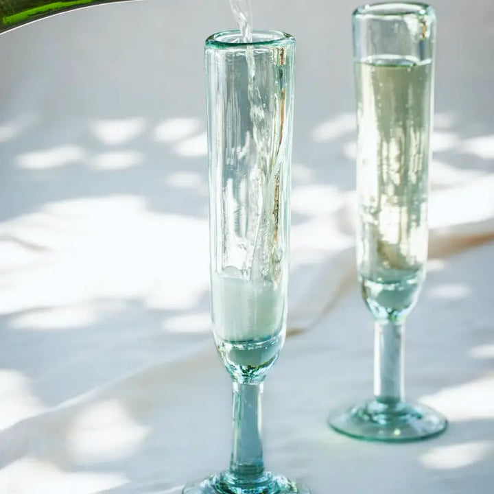 Magda Made - Artisan Recycled Glass Champagne Flute