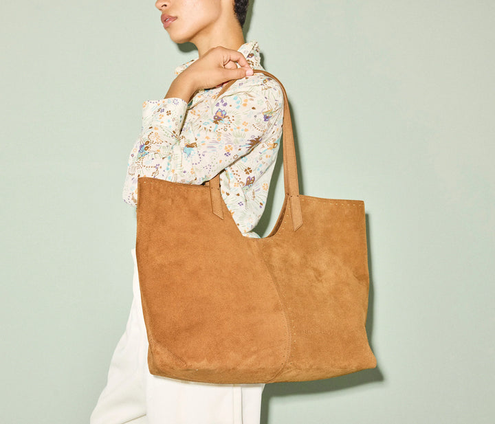Freda Salvador - Avery Bag in Saddle Suede with Studs