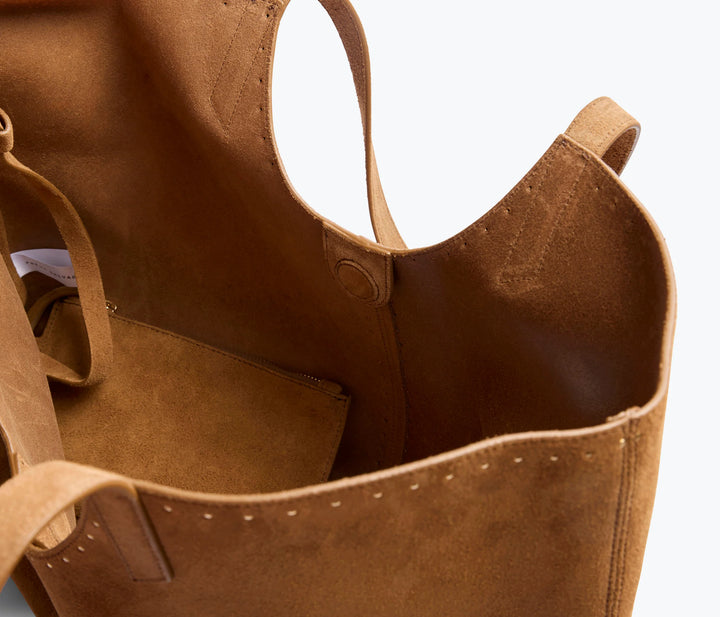 Freda Salvador - Avery Bag in Saddle Suede with Studs