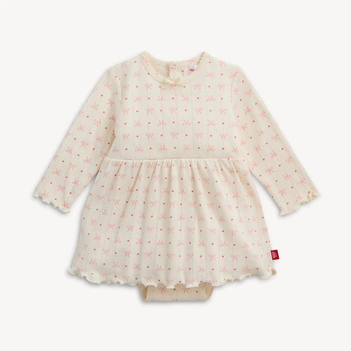 Magetic Me - Heart & Bow Pointelle Magnetic Bodysuit Dress