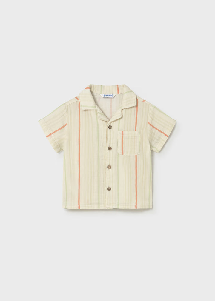 Mayoral – Short Sleeve Button Down in Stripes