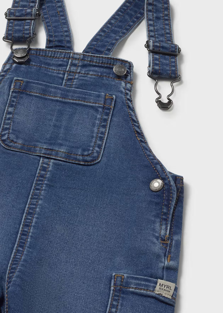 Mayoral – Soft Denim Short Overall in Medium Wash
