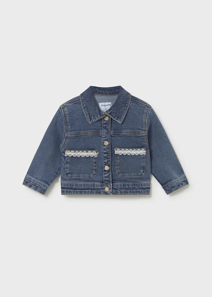 Mayoral – Jacket in Dark Denim with Lace