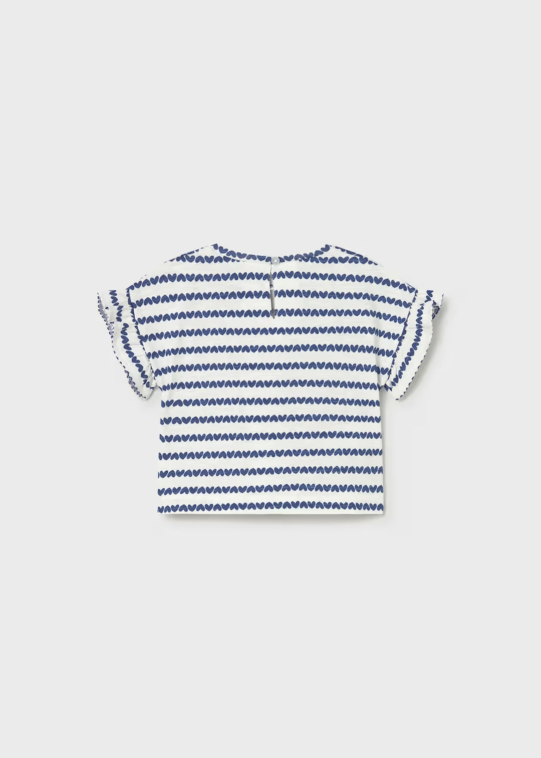 Mayoral – Printed Short Sleeve Tee in Navy / White Hearts