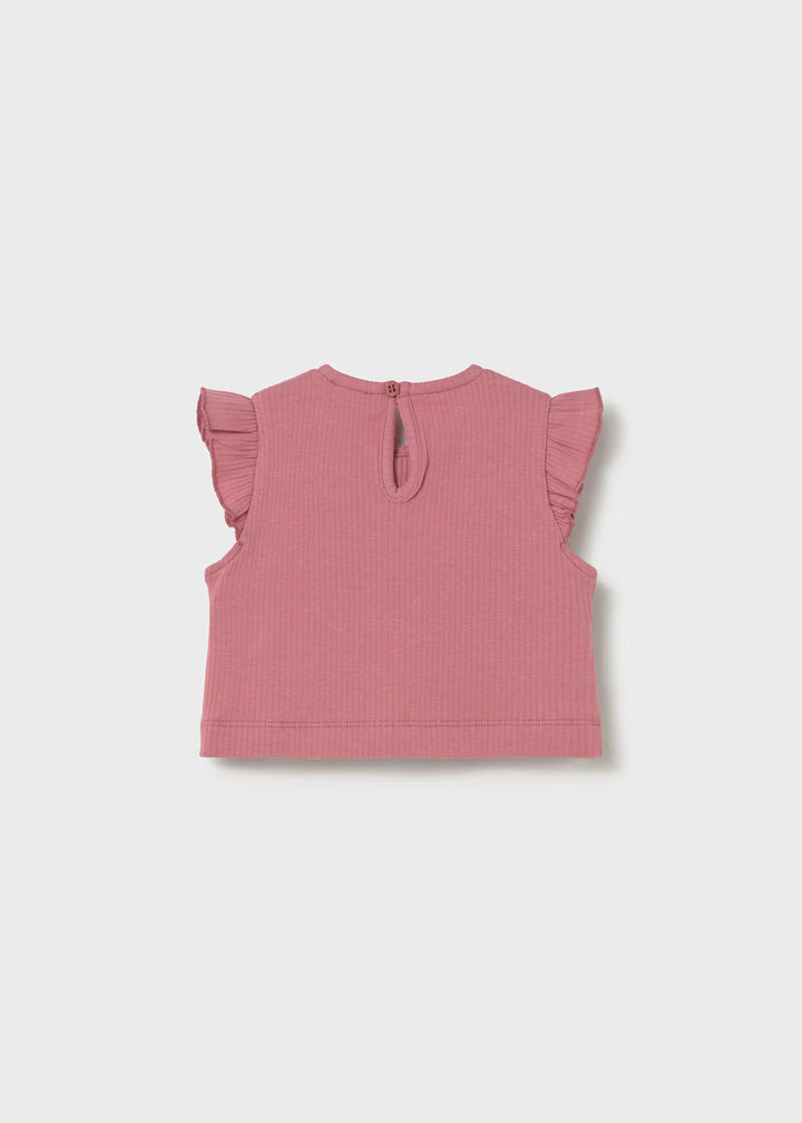 Mayoral – Ribbed Knit Bow Top in Blush