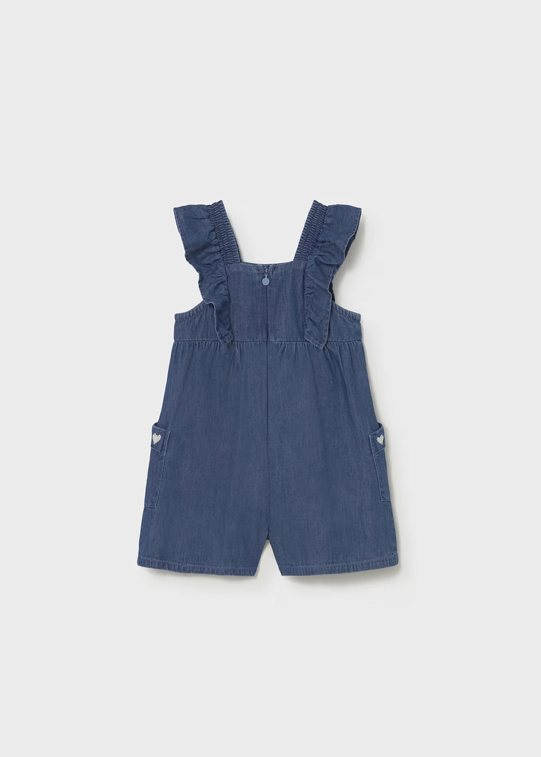 Mayoral – Embroidered Romper in Dark Denim