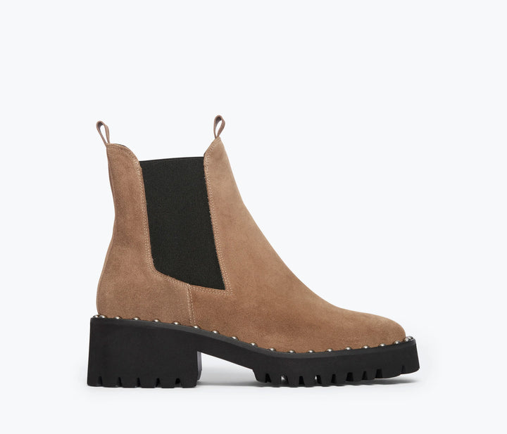 Freda Salvador – Bailey Water Resistant Ankle Boot in Sesame Suede