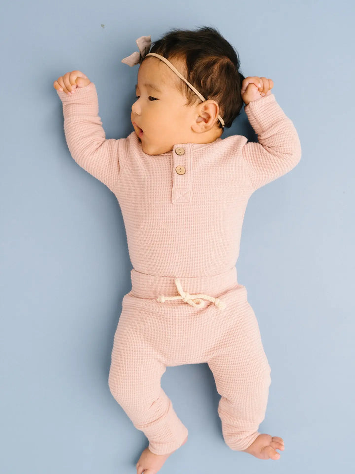 Little One Shop – Cozy Waffle Set in Rosewood Blush