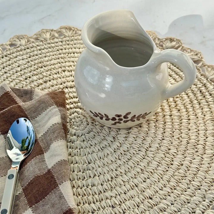 Villa Lua - Hand Painted Margot Creamer in Brown Flowers