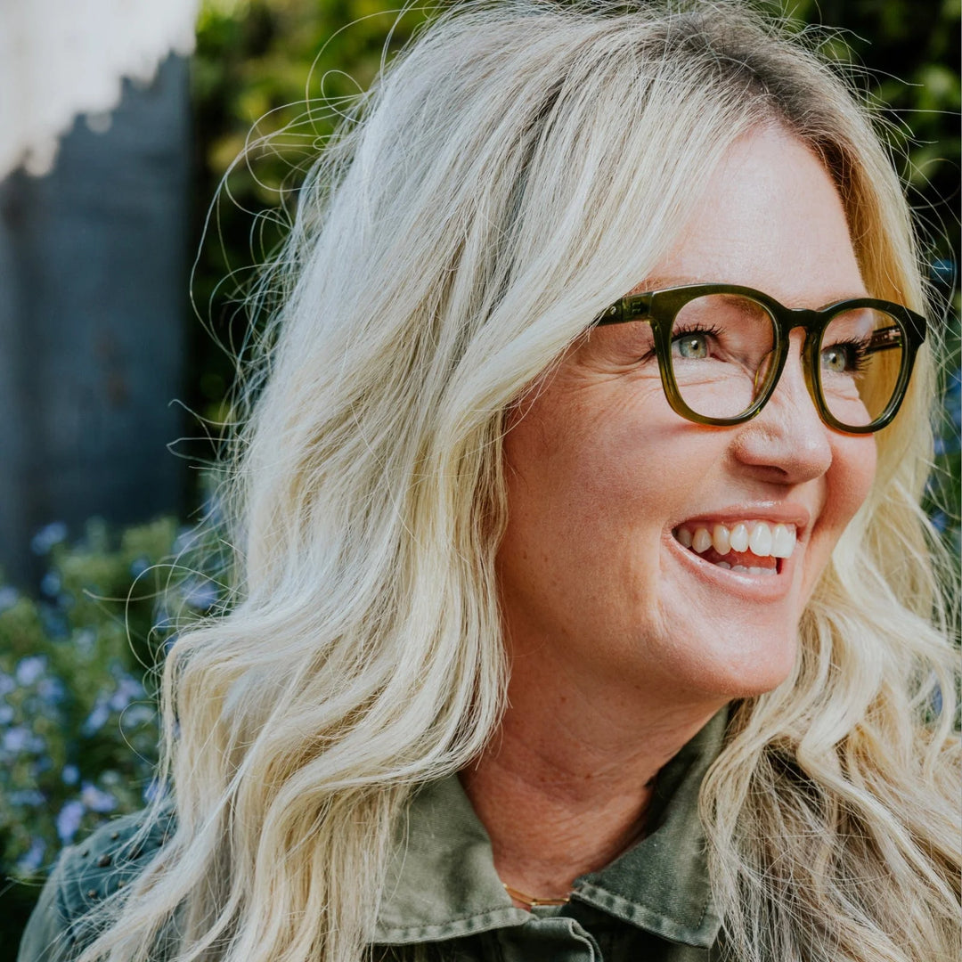 Caddis – Pinto Blue Light + Reading Glasses in Heritage Green