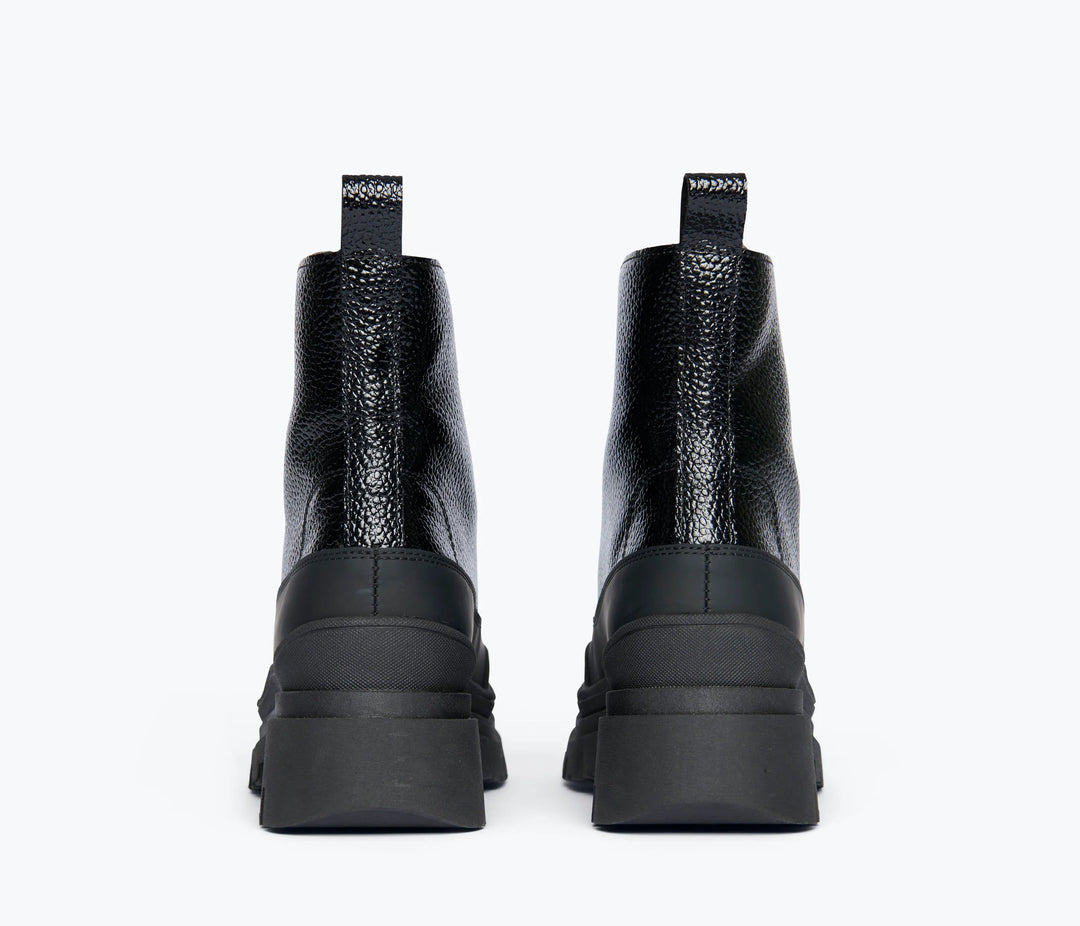 Freda Salvador – Caleb Shearling Lug Sole Boot in Pebbled Calf