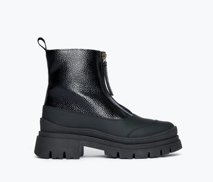 Freda Salvador – Caleb Shearling Lug Sole Boot in Pebbled Calf