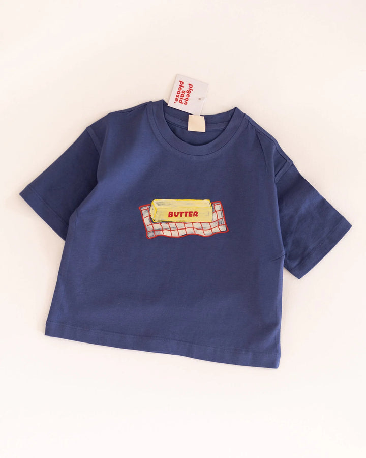 Pigeon Said Please – Checkered Butter Dish Tee in Dragonfly