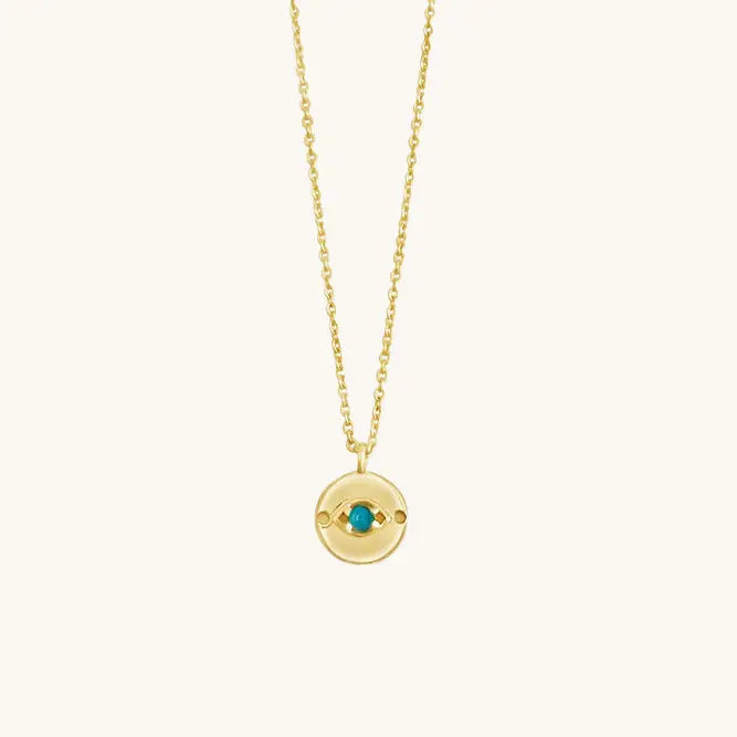 Sierra Winter – Evil Eye Turquoise Necklace in Gold