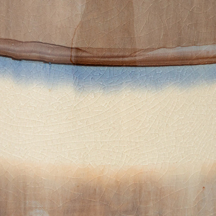 Brown & Cream Stoneware Stripe Pitcher