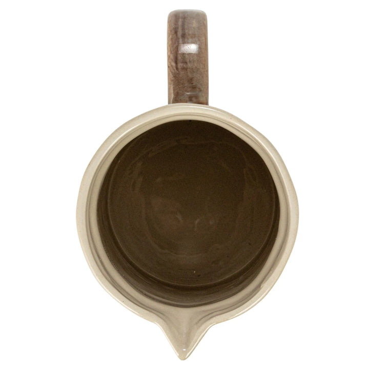 Brown & Cream Stoneware Stripe Pitcher