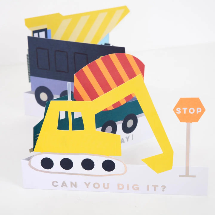 Meri Meri - Concertina Construction Vehicles Birthday Card