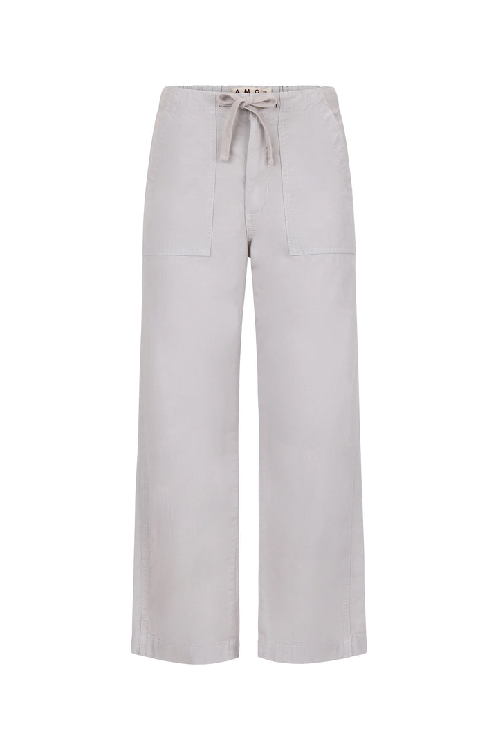 AMO Denim – Easy Drawstring Slouch Crop in Grey Quartz